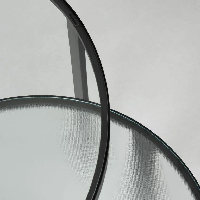 Loftscape Norrwood Bout De Canapé Gilman – Verre / Métal – Noir