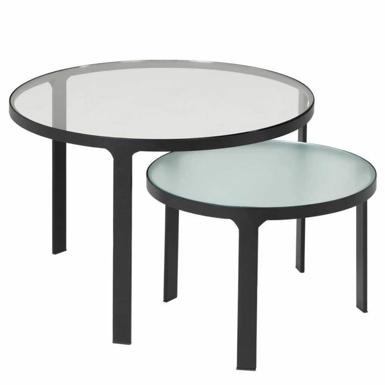 loftscape Norrwood Bout de canapé Gilman – Verre / Métal – Noir