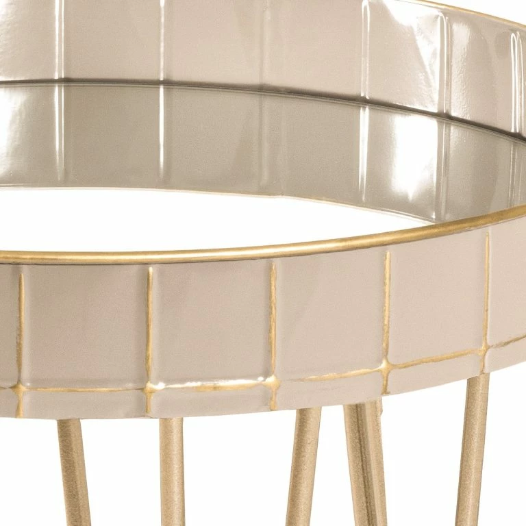 Loftscape Norrwood Bout De Canapé Krokvik I – Verre / Métal – Gris Sable