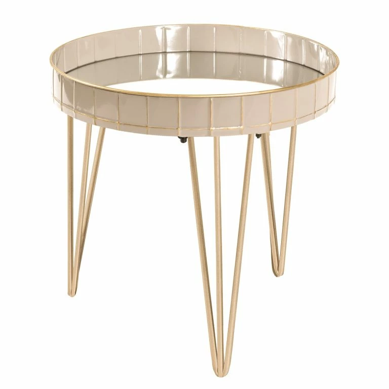 loftscape Norrwood Bout de canapé Krokvik I – Verre / Métal – Gris sable