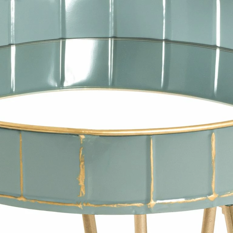 Loftscape Norrwood Bout De Canapé Krokvik II – Verre / Métal – Menthe / Gris Sable