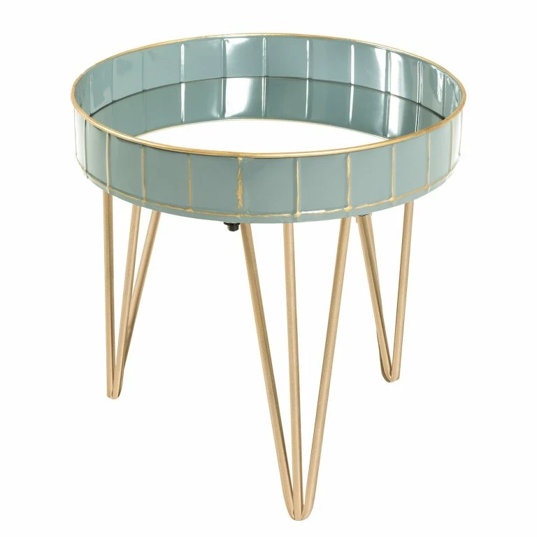 loftscape Norrwood Bout de canapé Krokvik II – Verre / Métal – Menthe / Gris sable