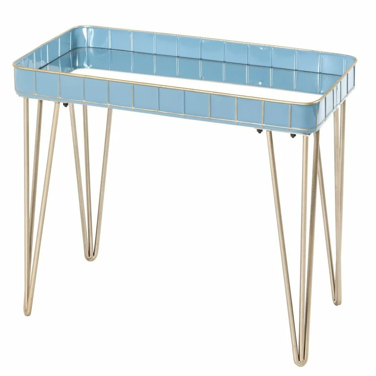 loftscape Norrwood Bout de canapé Krokvik III – Verre / Métal – Bleu clair / Gris sable