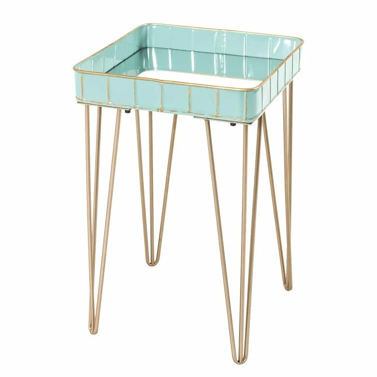 loftscape Norrwood Bout de canapé Krokvik IV – Verre / Métal – Menthe / Gris sable