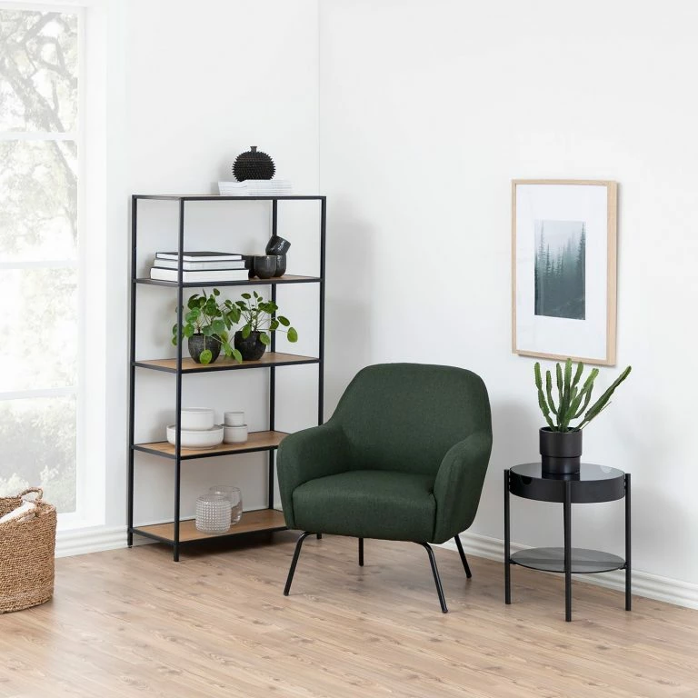 Loftscape Norrwood Bout De Canapé Myrberg II – Verre / Acier – Fumée / Noir