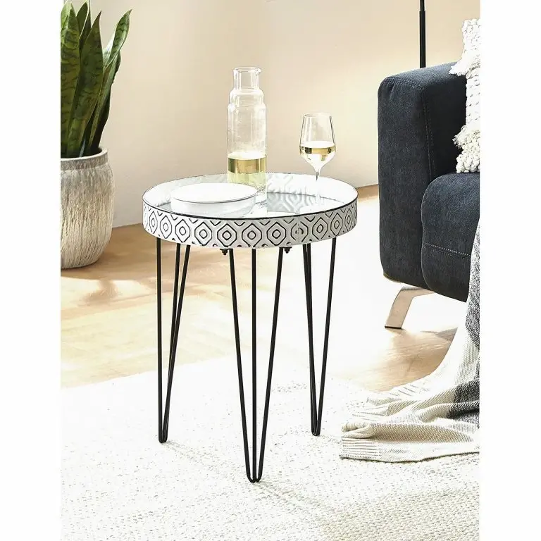 Loftscape Norrwood Bout De Canapé Ponemah I – Verre / Acier – Noir / Blanc