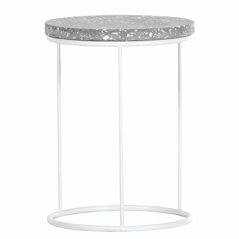 loftscape Norrwood Bout de canapé Terrazzo I – Terrazzo / Métal – Multicolore / Blanc