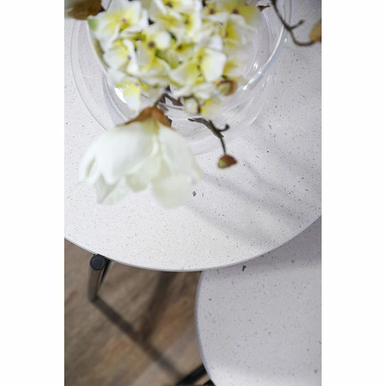 Loftscape Norrwood Bout De Canapé Terrazzo V – Terrazzo / Métal – Multicolore / Noir