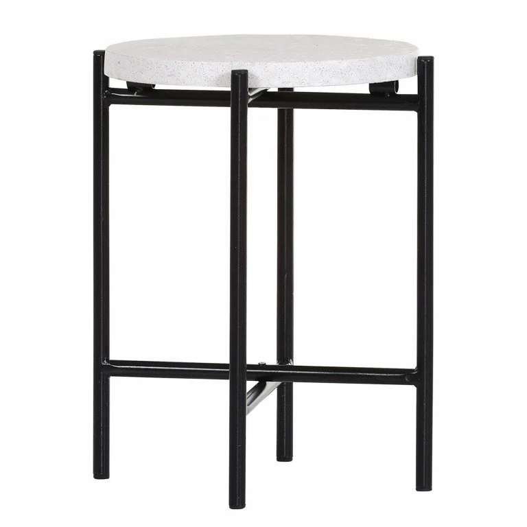 loftscape Norrwood Bout de canapé Terrazzo V – Terrazzo / Métal – Multicolore / Noir