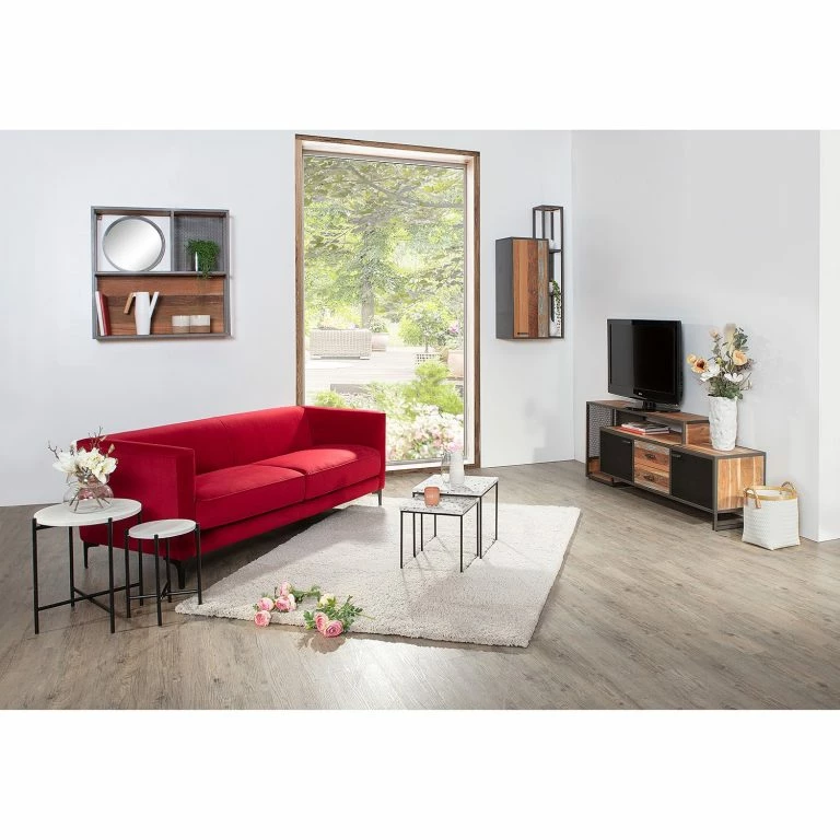 Loftscape Norrwood Bout De Canapé Terrazzo VI – Terrazzo / Métal – Multicolore / Noir