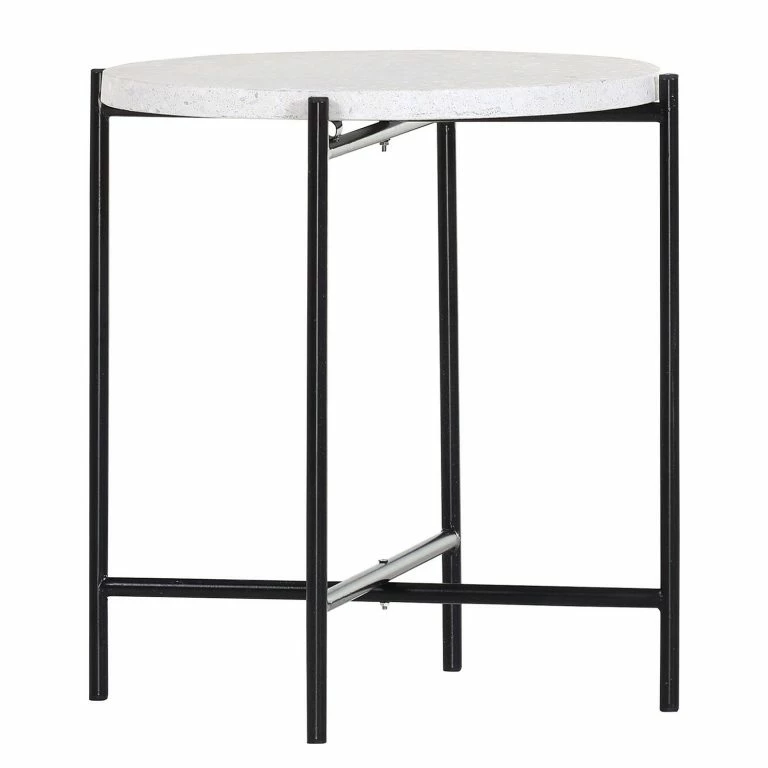 loftscape Norrwood Bout de canapé Terrazzo VI – Terrazzo / Métal – Multicolore / Noir