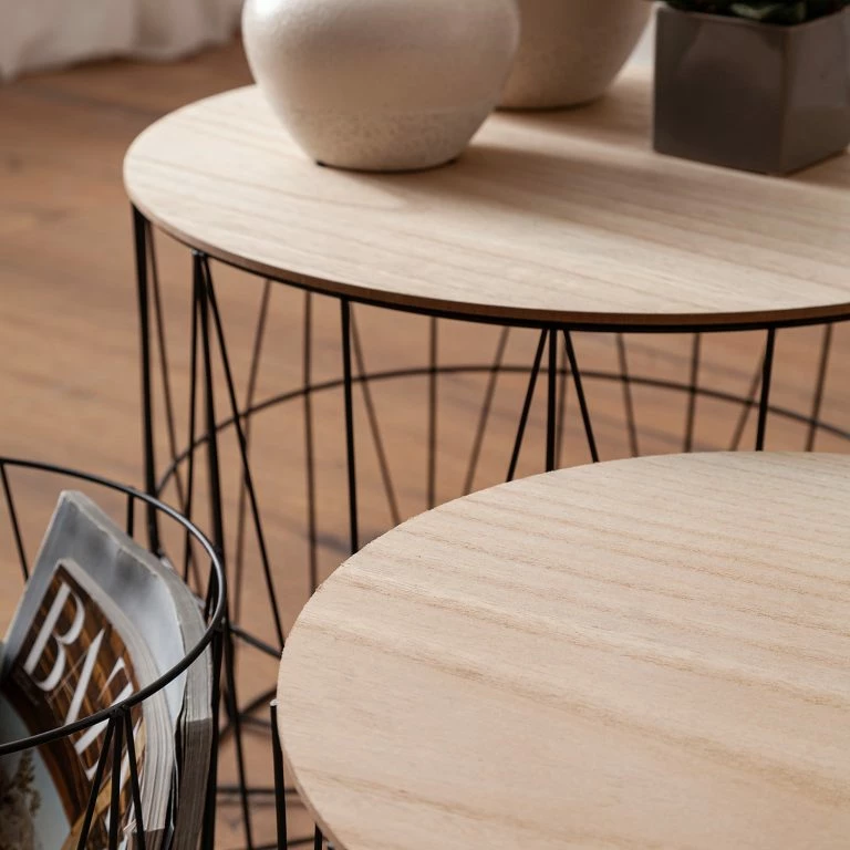 Loftscape Norrwood Bouts De Canapé Veranne I (lot De 4) – Imitation Chêne / Noir