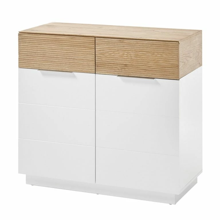 loftscape Norrwood Buffet Akaa – Placage en bois véritable – Chêne / Blanc