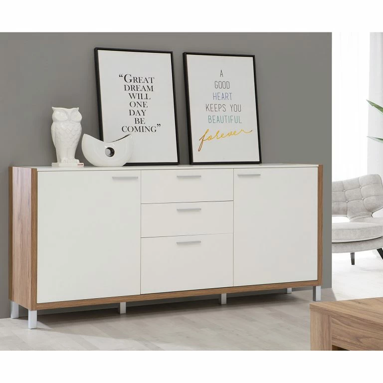 Loftscape Norrwood Buffet Boyd I – Blanc / Imitation Chêne