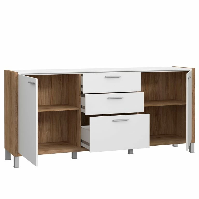 Loftscape Norrwood Buffet Boyd I – Blanc / Imitation Chêne