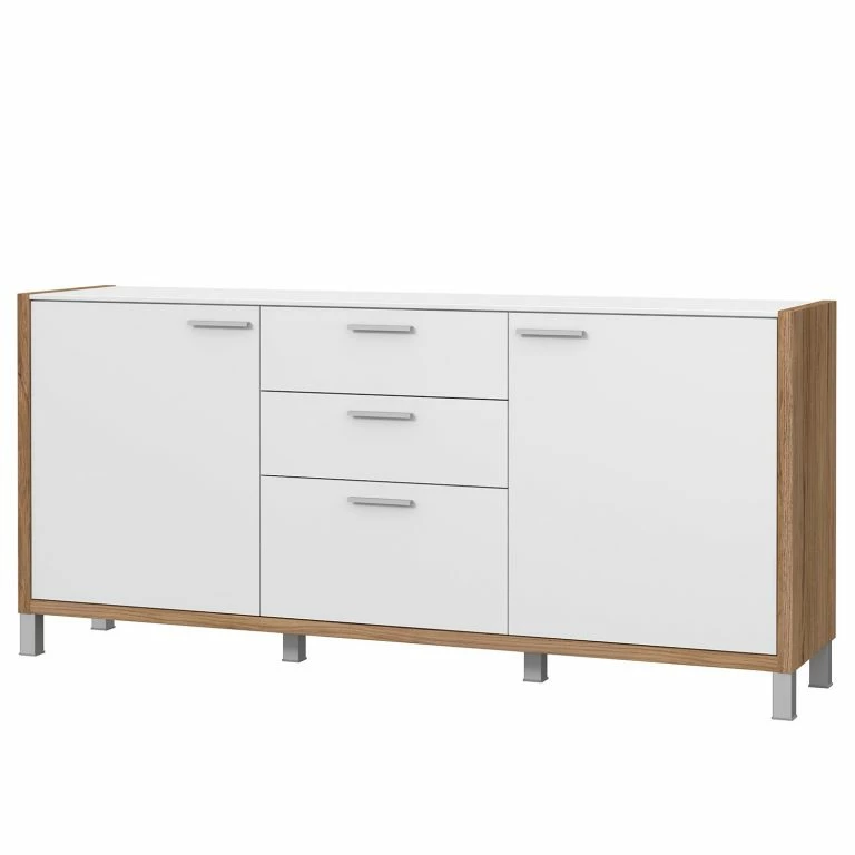 loftscape Norrwood Buffet Boyd I – Blanc / Imitation chêne