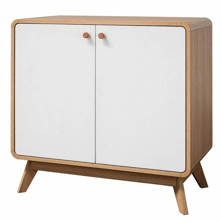 loftscape Norrwood Buffet Chelan – Blanc / Imitation chêne