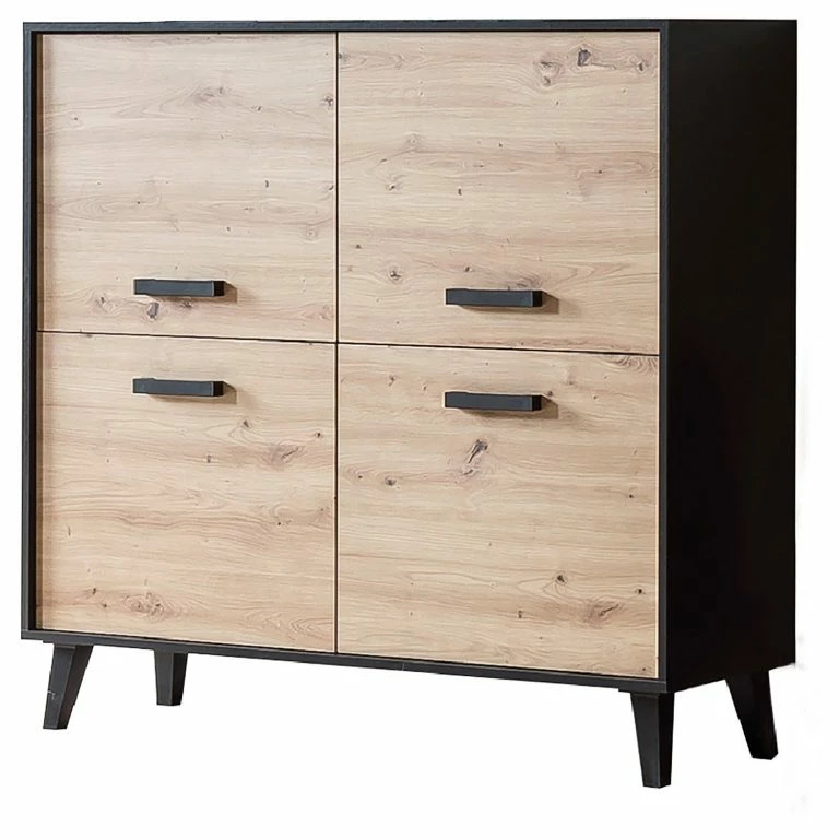 loftscape Norrwood Buffet haut Argenteuil – Imitation chêne artisan / Noir