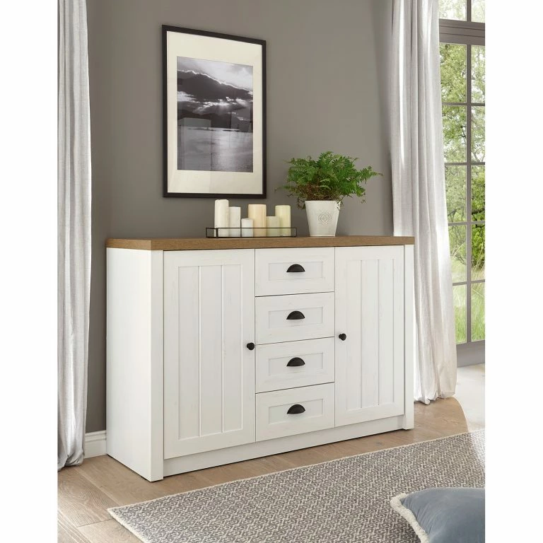 Loftscape Norrwood Buffet Proville II – Imitation Chêne Blanc / Imitation Chêne