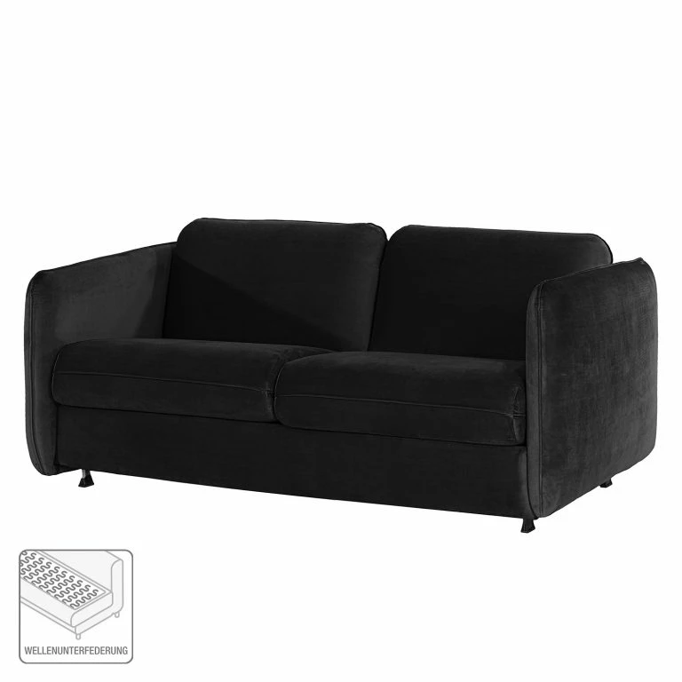 Loftscape Norrwood Canapé Convertible Kayla I – Velours – Velours Ravi: Noir