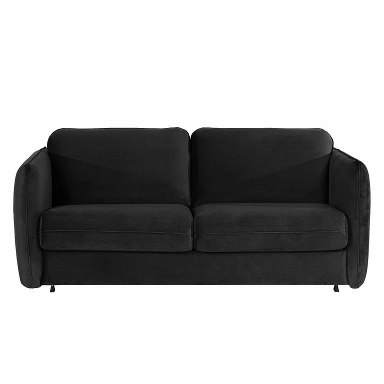 Loftscape Norrwood Canapé Convertible Kayla I – Velours – Velours Ravi: Noir