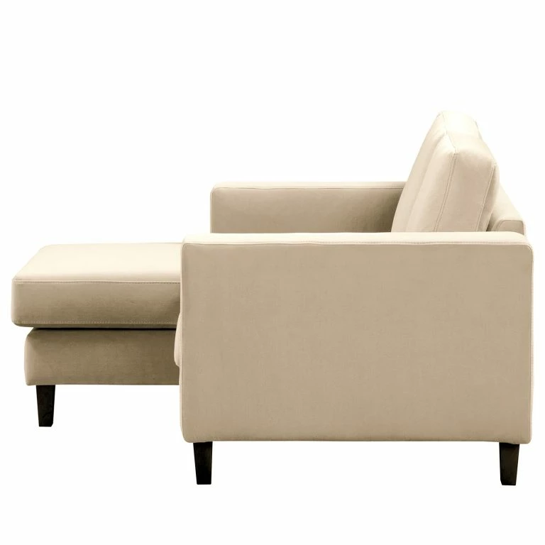 Loftscape Norrwood Canapé D’angle 1 Places MAISON – Tissage à Plat – Velours Vaia: Crème – Largeur : 150 Cm – Méridienne Courte à Gauche (vue De Face)