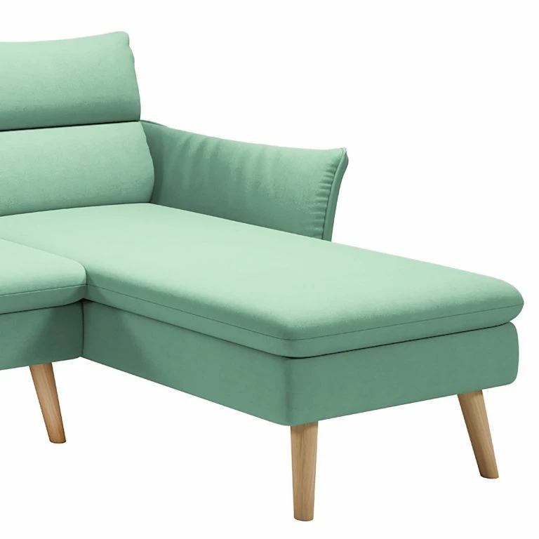 Loftscape Norrwood Canapé D’angle Alpine I – Tissu – Vert Menthe – Méridienne Courte à Droite (vue De Face)