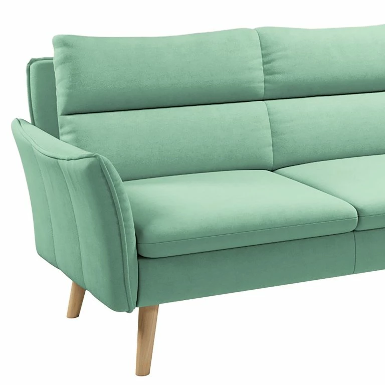 Loftscape Norrwood Canapé D’angle Alpine I – Tissu – Vert Menthe – Méridienne Courte à Droite (vue De Face)