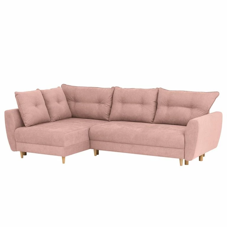 loftscape Norrwood Canapé d’angle Cab – Microfibre – Microfibre Enza: Mauve – Méridienne courte à gauche (vue de face)