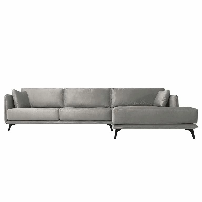 Loftscape Norrwood Canapé D’angle Frederike – Microfibre Faria: Gris – Méridienne Courte à Droite (vue De Face)