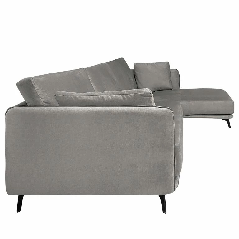 Loftscape Norrwood Canapé D’angle Frederike – Microfibre Faria: Gris – Méridienne Courte à Droite (vue De Face)