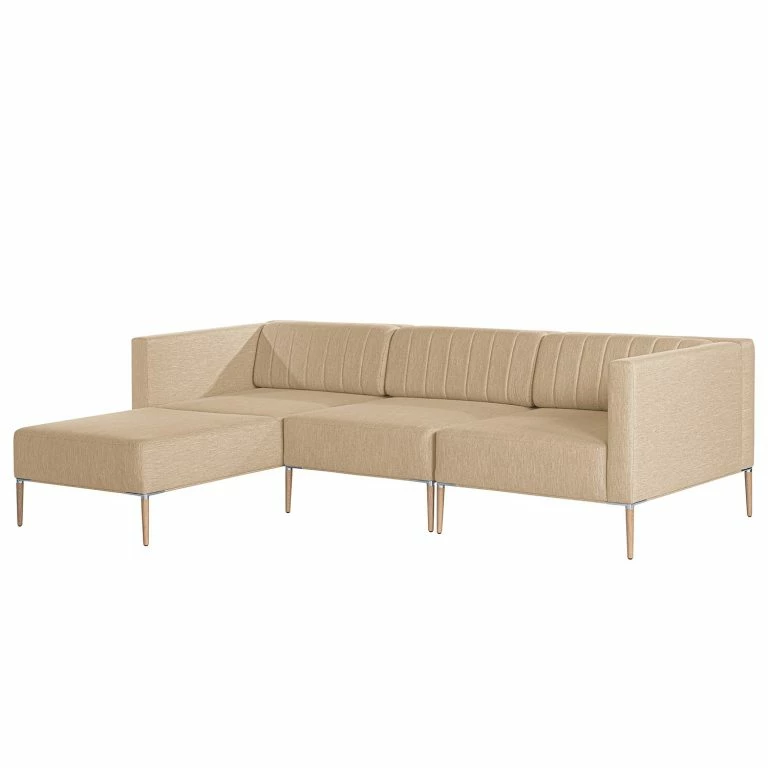 loftscape Norrwood Canapé d’angle Luparo I – Beige – Méridienne courte à gauche (vue de face)