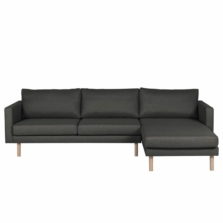 Loftscape Norrwood Canapé D’angle Theix – Tissage à Plat – Anthracite – Méridienne Courte à Droite (vue De Face)