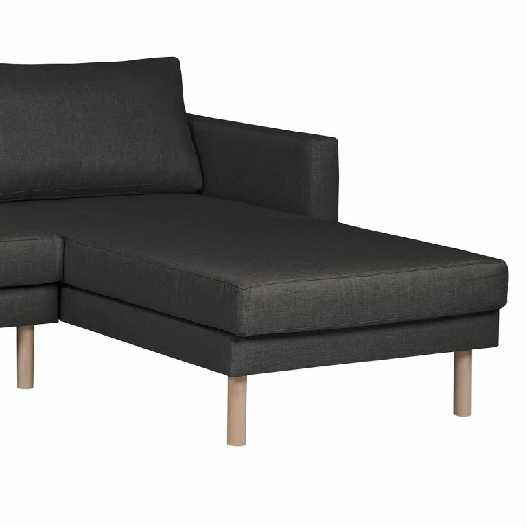Loftscape Norrwood Canapé D’angle Theix – Tissage à Plat – Anthracite – Méridienne Courte à Droite (vue De Face)