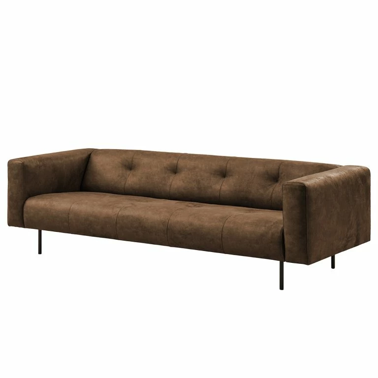 loftscape Norrwood Canapé Onaka (3 places) – Cuir synthétique Burga: Marron – Largeur : 246 cm