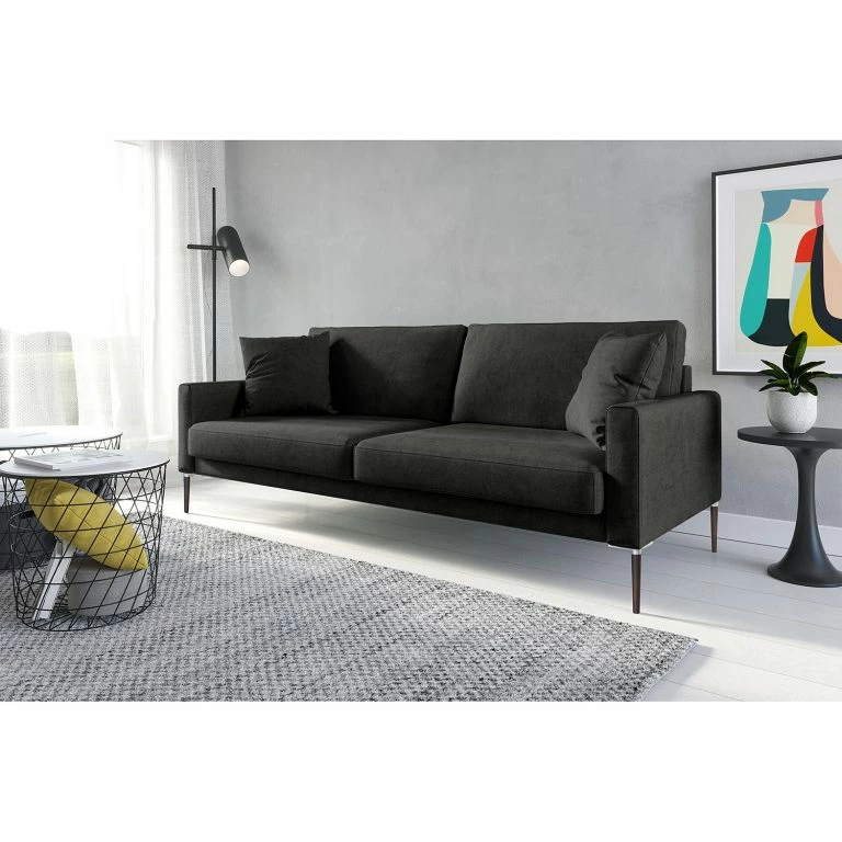 Loftscape Norrwood Canapé Sauvo I (3 Places) – Velours – Velours Ravi: Anthracite