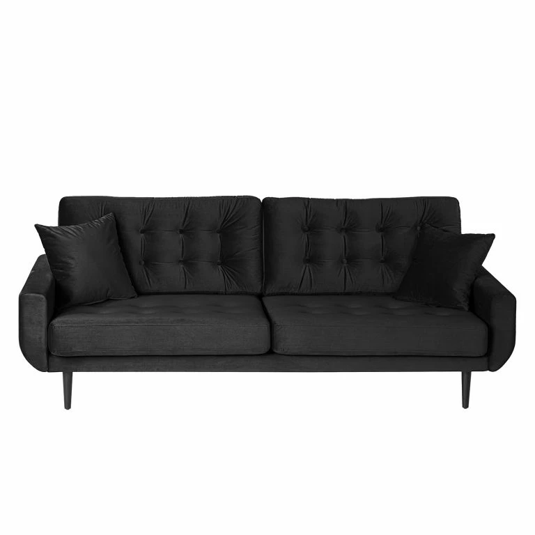 Loftscape Norrwood Canapé Vaise I (3 Places) – Velours – Velours Ravi: Noir