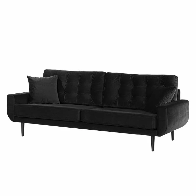 loftscape Norrwood Canapé Vaise I (3 places) – Velours – Velours Ravi: Noir