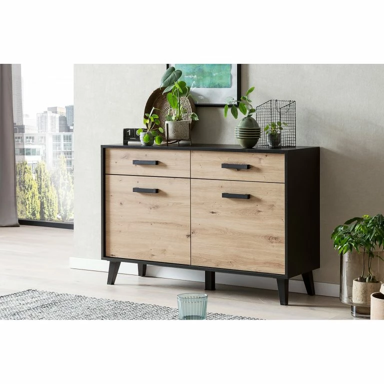 Loftscape Norrwood Commode Argenteuil I – Imitation Chêne Artisan / Noir