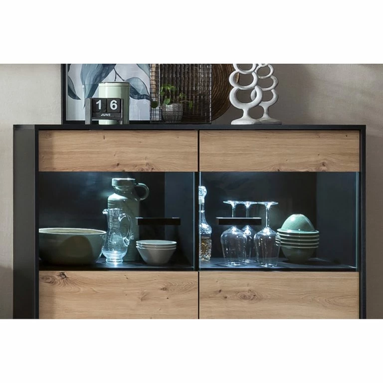 Loftscape Norrwood Commode Argenteuil II – Imitation Chêne Artisan / Noir