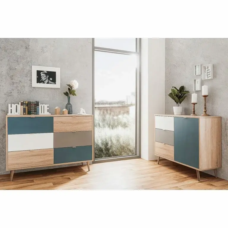 Loftscape Norrwood Commode Bibury I – Multicolore / Imitation Chêne Sonoma