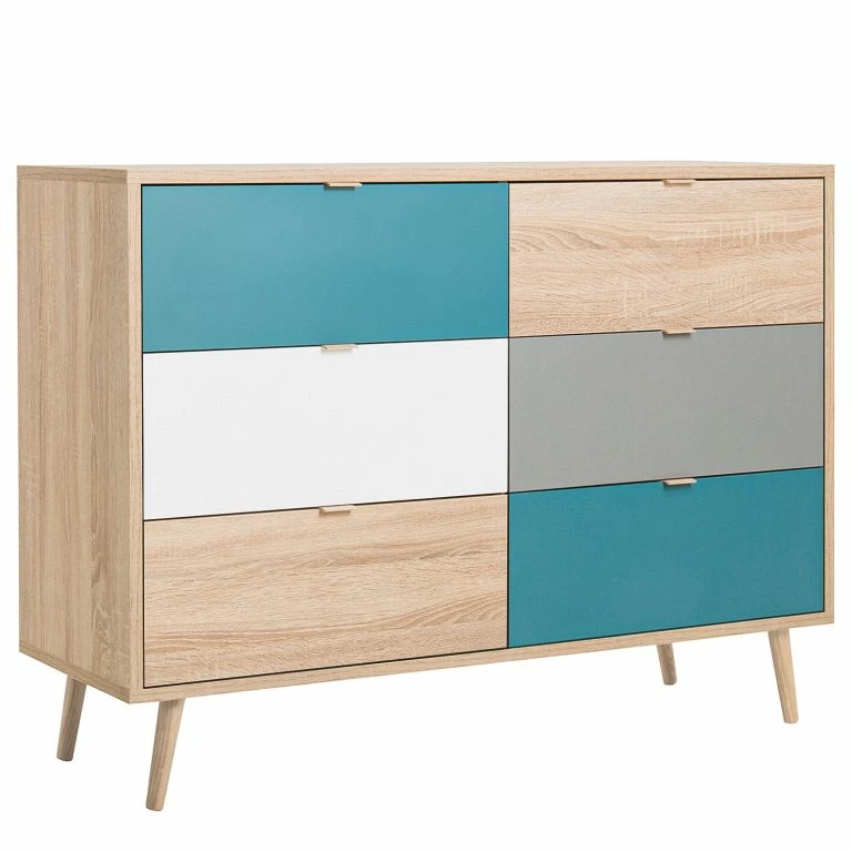 loftscape Norrwood Commode Bibury I – Multicolore / Imitation chêne Sonoma