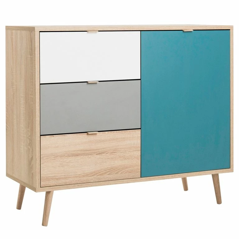 loftscape Norrwood Commode Bibury II – Multicolore / Imitation chêne Sonoma