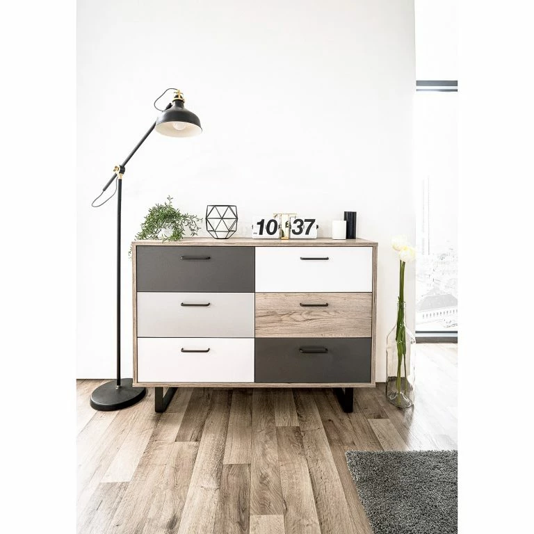 Loftscape Norrwood Commode Brookton II – Multicolore / Imitation Chêne