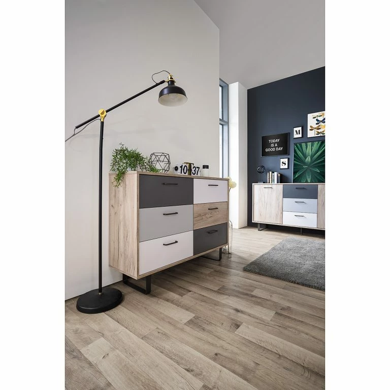 Loftscape Norrwood Commode Brookton II – Multicolore / Imitation Chêne