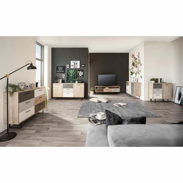 Loftscape Norrwood Commode Brookton II – Multicolore / Imitation Chêne