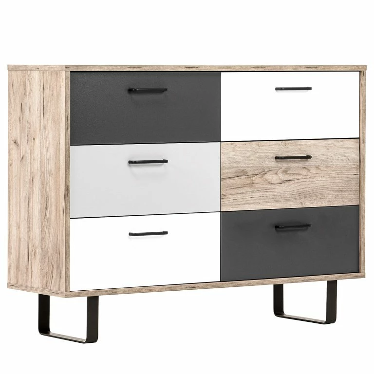 loftscape Norrwood Commode Brookton II – Multicolore / Imitation chêne