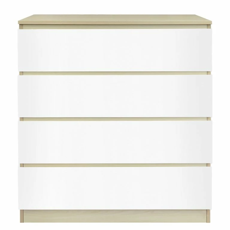 Loftscape Norrwood Commode Splendid Night – Blanc Brillant / Imitation Chêne Sonoma