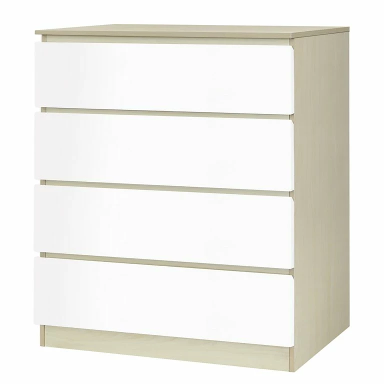 loftscape Norrwood Commode Splendid Night – Blanc brillant / Imitation chêne Sonoma