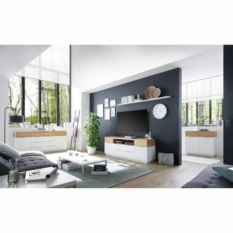 Loftscape Norrwood Enfilade Akaa I – Placage En Bois Véritable – Chêne / Blanc